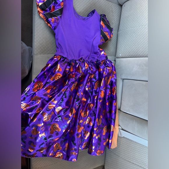 NEW Disney Dress Minnie Mouse Halloween Bow purple orange metallic bats black 7 - Picture 6 of 7